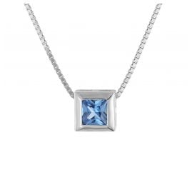 trendor 51655-03 Ladies' Necklace 925 Silver with Blue Cubic Zirconia Pendant
