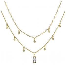 trendor 51747 Ladies' Necklace Gold 333 with small Cubic Zirconia