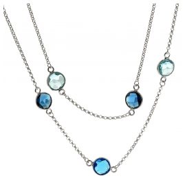 trendor 51343 Halskette für Damen 925 Silber Collier mit Blauen Quarzen