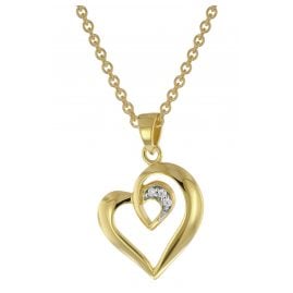 trendor 51820 Heart Pendant Gold 333 / 8K with Gold-Plated Silver Chain