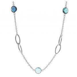 trendor 51345 Necklace For Women 925 Sterling Silver Necklace With Blue Quartz