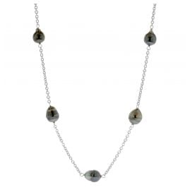 trendor 51350 Ladies' Necklace 925 Sterling Silver Necklace With Tahitian Pear