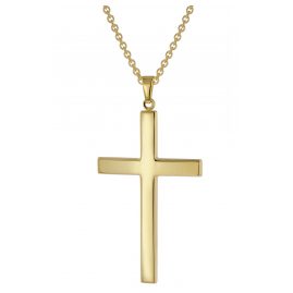 trendor 51948 Herren Kreuz-Anhänger Gold 333 / 8K mit Vergoldeter Silberkette