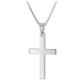 trendor 41125 Cross Pendant Necklace for Women and Men 925 Sterling Silver