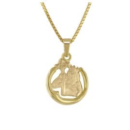 trendor 41140-2 Aquarius Zodiac Pendant Gold 333 + Gold-Plated Silver Chain