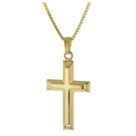 trendor 41168 Cross Pendant Gold 333 / 8K With Gilded Silver Chain
