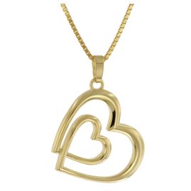 trendor 41182 Damen-Halskette mit Herz-Anhänger Gold auf Silber 925