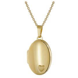 trendor 41224 Halskette mit Medaillon für Damen Gold auf Silber 925