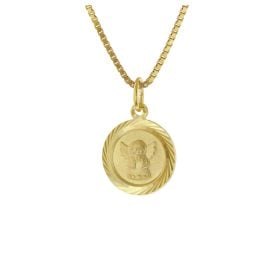 trendor 41283 Guardian Angel Pendant Gold 333 with Gold-Plated Silver Necklace