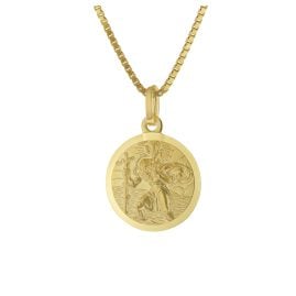 trendor 41284 Christophorus Anhänger Gold 333 mit vergoldeter Silber-Halskette