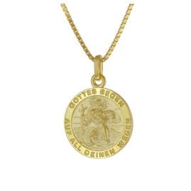 trendor 41374 St. Christopher Pendant Gold 333 / 8K with Gold-Plated Necklace