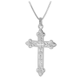 trendor 41384 Men's Necklace with Orthodox Cross 35 mm 925 Silver