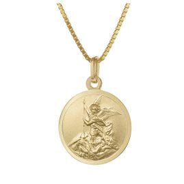 trendor 41428 Archangel Michael Pendant Gold 333 on Gold-Plated Silver Chain