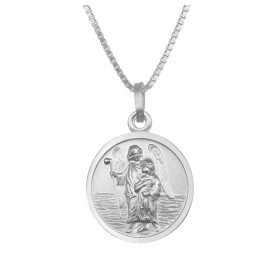 trendor 41465 Necklace With Archangel Raphael Pendant Ø 16 mm 925 Silver