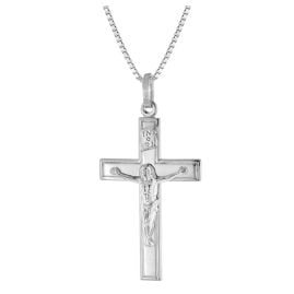 trendor 41404 Herren-Halskette mit Kreuz Silber 925 Kruzifix-Anhänger