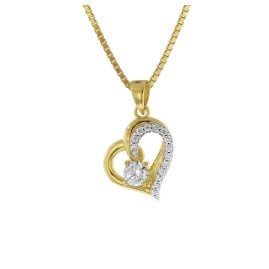 trendor 41486 Necklace Pendant Heart Gold 333/8K + Gold-Plated Silver Chain