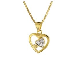 trendor 41491 Heart Pendant for Girls Gold 333/8K With Gold-Plated Chain