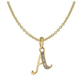 trendor 41520-A Letter Pendant A 333/8K Gold with Gold-Plated Silver Chain