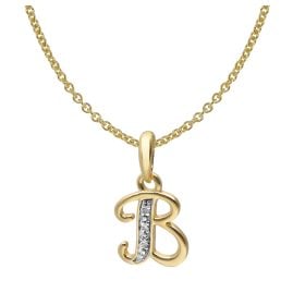 trendor 41520-B Letter Pendant B 333/8K Gold with Gold-Plated Silver Chain