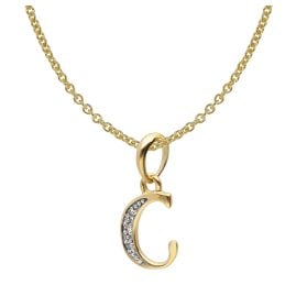 trendor 41520-C Letter Pendant C 333/8K Gold with Gold-Plated Silver Chain
