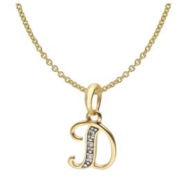 trendor 41520-D Letter Pendant D 333/8K Gold with Gold-Plated Silver Chain