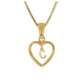trendor 41725-C Heart Pendant C with Chain Silver Gold-Plated