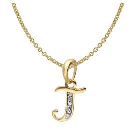 trendor 41520-J Letter Pendant J 333/8K Gold with Gold-Plated Silver Chain