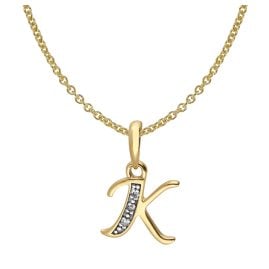 trendor 41520-K Letter Pendant K 333/8K Gold with Gold-Plated Silver Chain