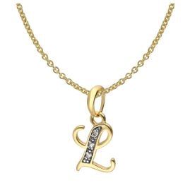trendor 41520-L Letter Pendant L 333/8K Gold with Gold-Plated Silver Chain
