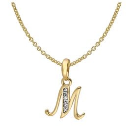 trendor 41520-M Letter Pendant M 333/8K Gold with Gold-Plated Silver Chain