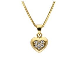 trendor 41552 Heart Pendant Gold 333 with Cubic Zirconia + Gold-Plated Chain