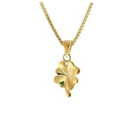 trendor 41553 Clover Pendant Gold 333/8K with Gold-Plated Kids Necklace