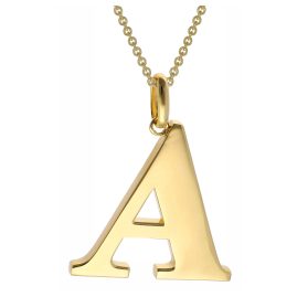 trendor 41790-A Halskette mit Großem Buchstaben A 925 Silber mit Goldauflage