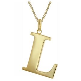 trendor 41790-L Halskette mit Großem Buchstaben L 925 Silber mit Goldauflage