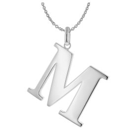 trendor 41780-M Damen-Kette mit Großem Buchstaben M 925 Silber
