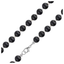 trendor 41850 Pearl Necklace for Men with Onyx and Freshwater Pearls 50 cm