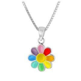 trendor 41697 Girl's Flower Pendant Necklace 925 Silver
