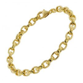 trendor 75662 Armband für Damen Erbsmuster Silber Vergoldet 19 cm