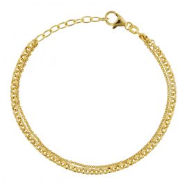 trendor 75663 Ladies' Bracelet Double Row Gold Plated Silver