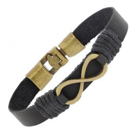 trendor 75799 Leather Bracelet Infinity Black
