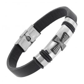 trendor 75801 Men's Leather Bracelet Black