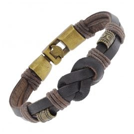 trendor 75806 Leather Bracelet for Women and Men Brown