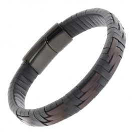 trendor 75879 Leather Bracelet for Men Black / Brown