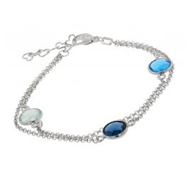 trendor 51344 Armband für Damen 925 Sterlingsilber Armkette mit Blauen Quarzen