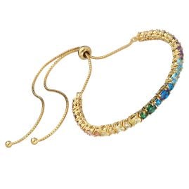 trendor 41576 Women's Bracelet with Coloured Stones Gold Plated 925 Silver