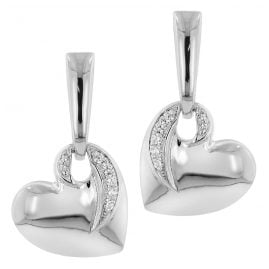 trendor 66295 Silver Heart Earrings