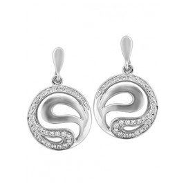 trendor 65038 Silver Women's Drop Earrings Cubic Zirconia
