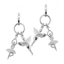 trendor 69968 Silver Ladies' Drop Earrings Elf and Ballerina