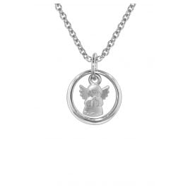 trendor 73228 Silver Christening Ring with Angel Necklace