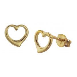 trendor 35815 Gold Earrings Open Heart